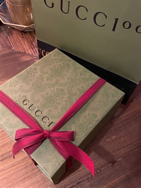 gucci necklace box|Gucci gift wrapping paper.